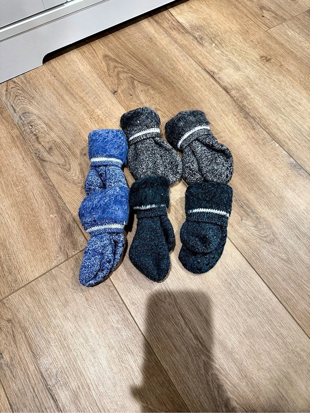 Toddler Six Pairs of Knit Thick Winter Socks with nonslip grip